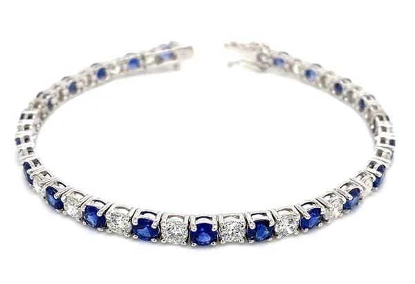 18K White Gold Sapphire Tennis Bracelet