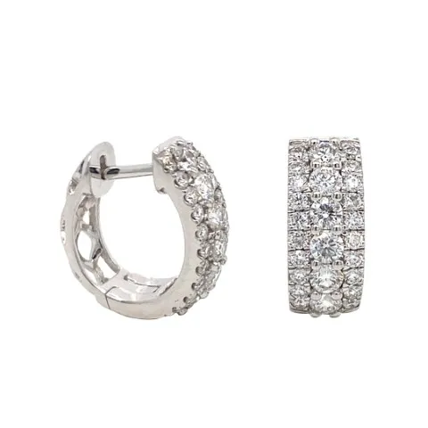 18K White Gold Huggie Earrings