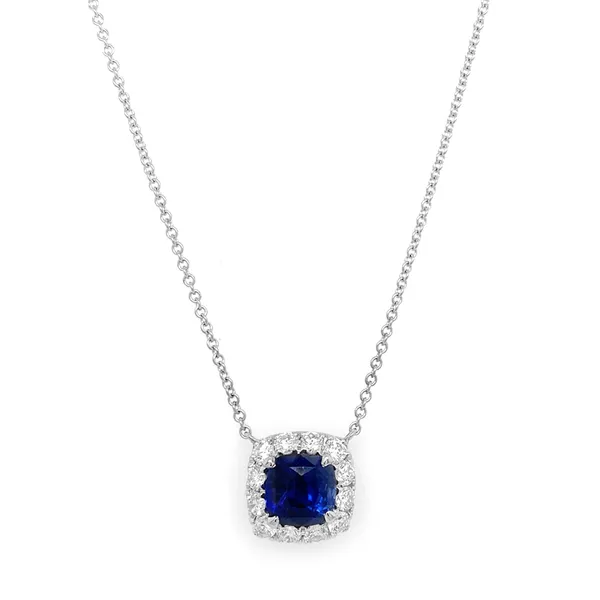 18K White Gold Sapphire Necklace
