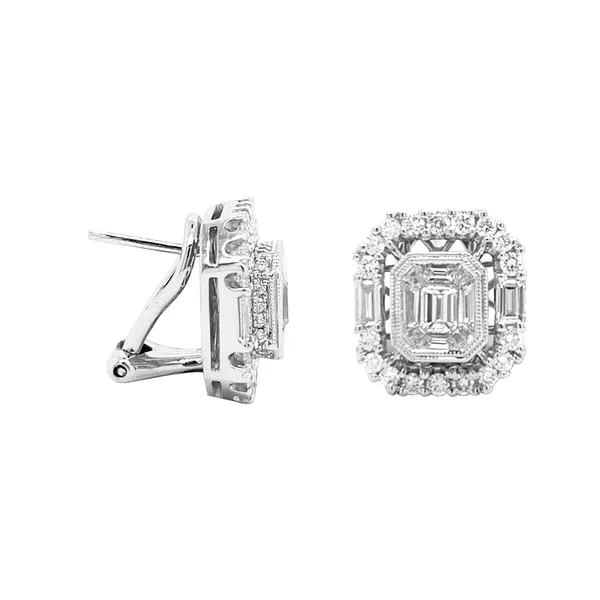 18K White Gold Diamond Earrings