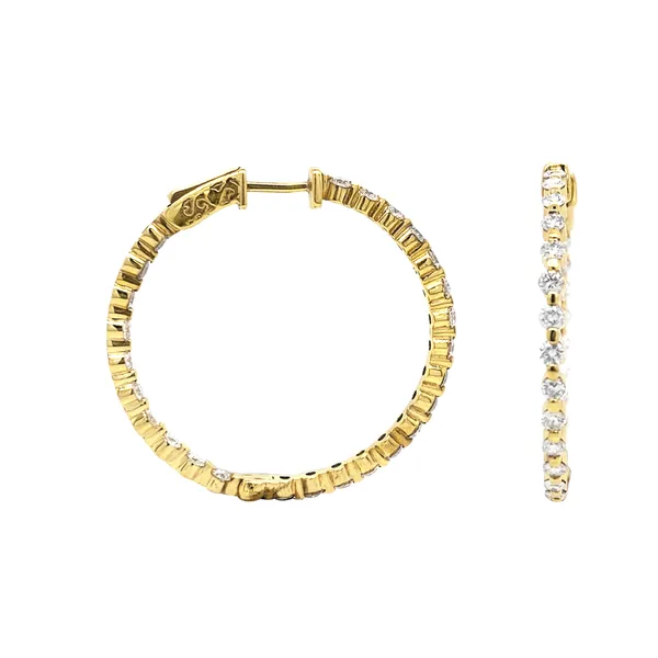 18K Yellow Gold Hoop Earrings