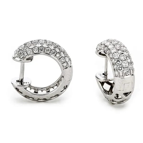 18K White Gold Huggie Earrings