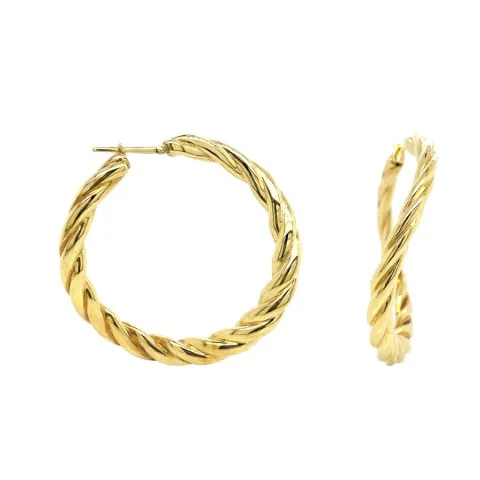 18K Yellow Gold Earrings Hoop