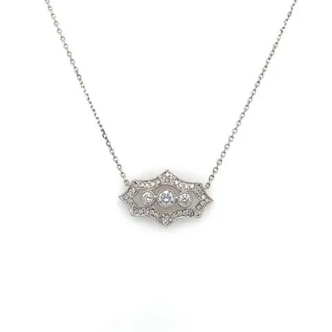 18K White Gold Diamond Necklace