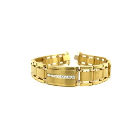 18K Yellow Gold Diamond Men’s Bracelet