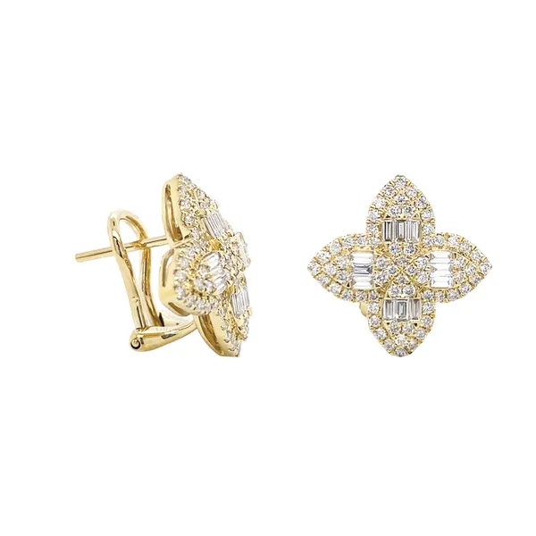 18K Yellow Gold Diamond Earrings