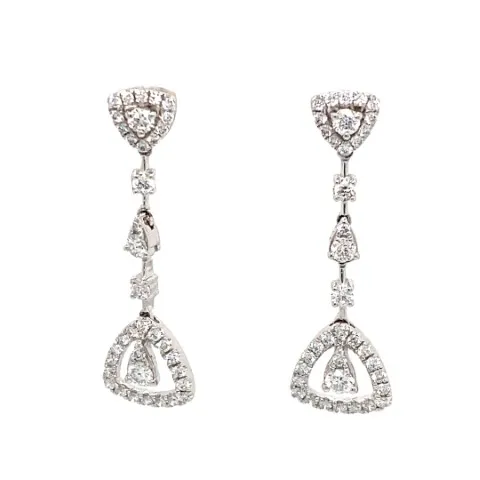 18K White Gold Diamond Earrings
