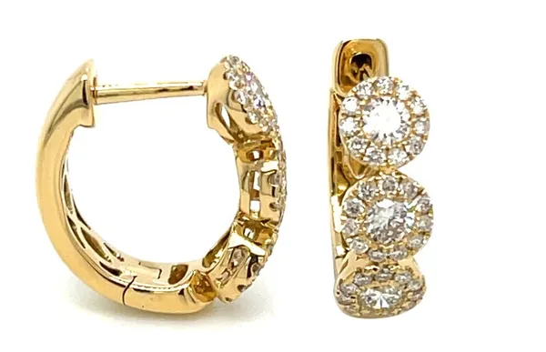 18K Yellow Gold Huggie Earrings