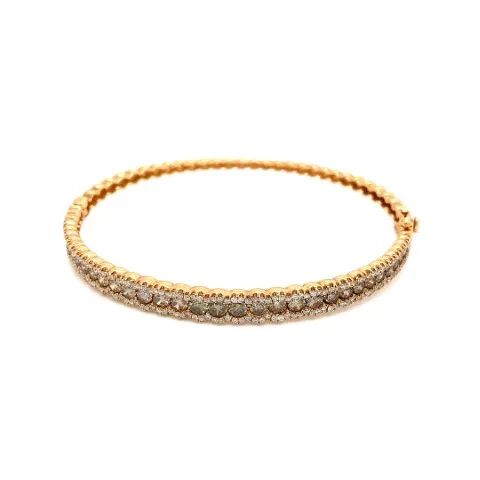 18K Rose Gold Brown Diamond Bangle