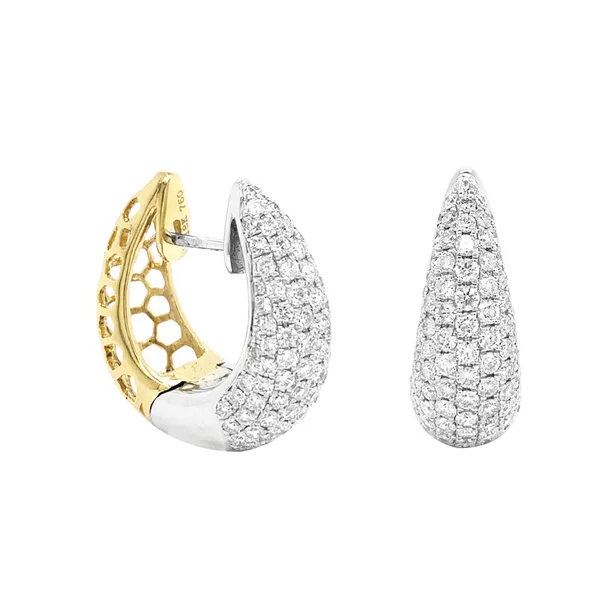 18K Two-Tone Diamond Earrings