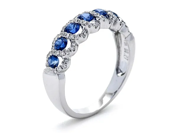 18K White Gold Sapphire Band