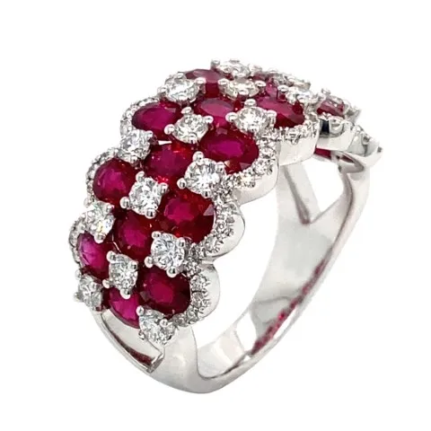 18K White Gold Ruby Band