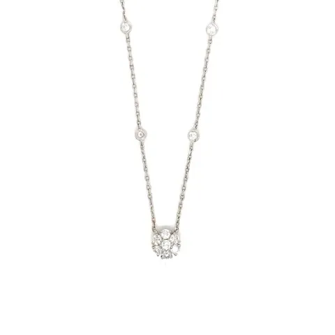 18K White Gold Diamond Necklace