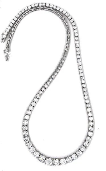 18K White Gold Diamond Tennis Necklace
