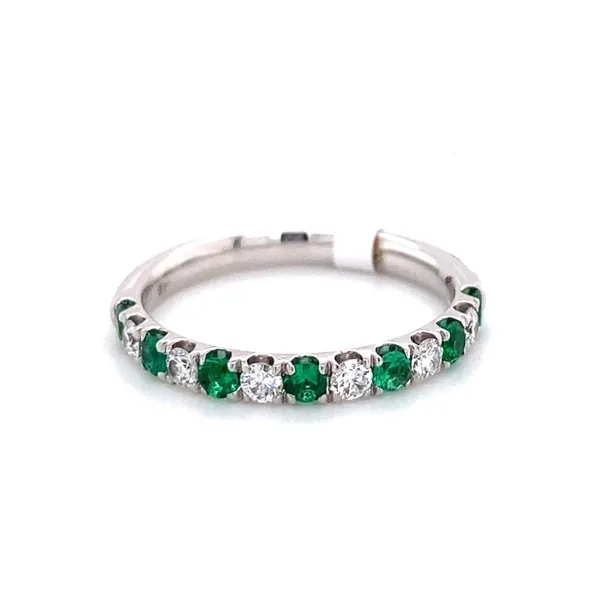 18K White Gold Emerald Band