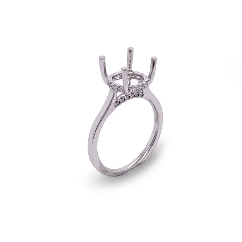 18K White Gold Semi Mount Ring