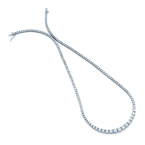 18K White Gold Tennis Necklace
