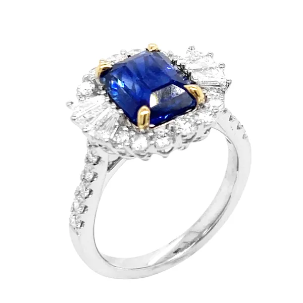 18K Two-Tone Gold Sapphire Ring