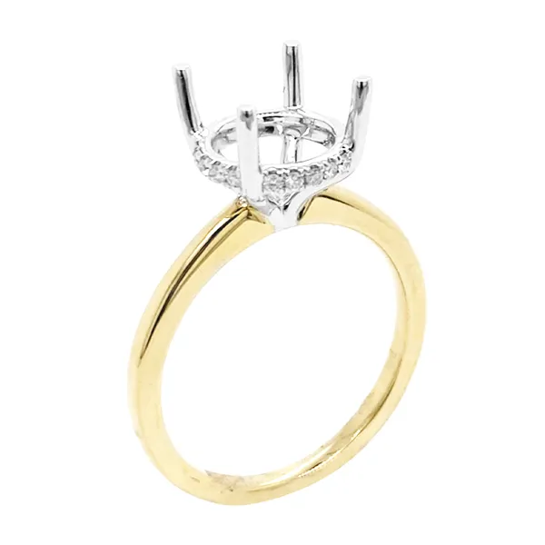 18K Two-Tone Gold Semi Mount Ring