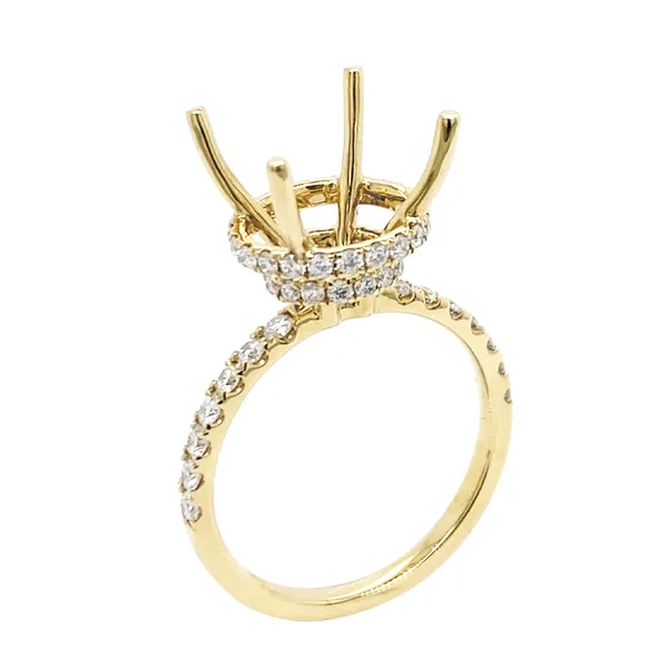 18K Yellow Gold Semi Mount Ring