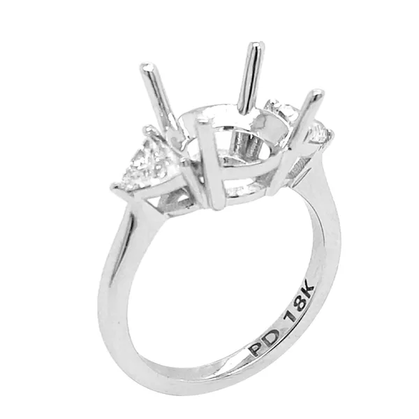 18K White Gold Semi Mount Ring