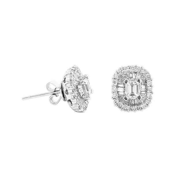 18K White Gold Diamond Earrings