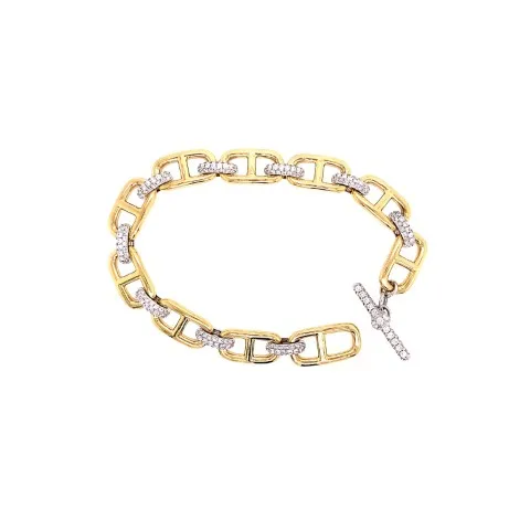18K Two-Tone Gold Diamond Bracelet