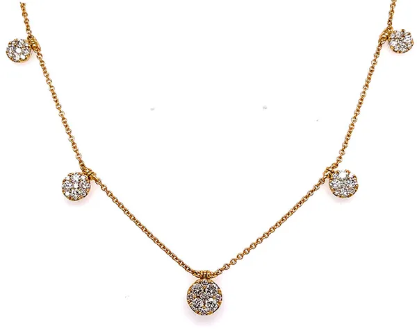 18K Yellow Gold Diamond Necklace