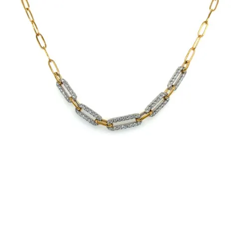 18K Two-Tone Diamond Necklace
