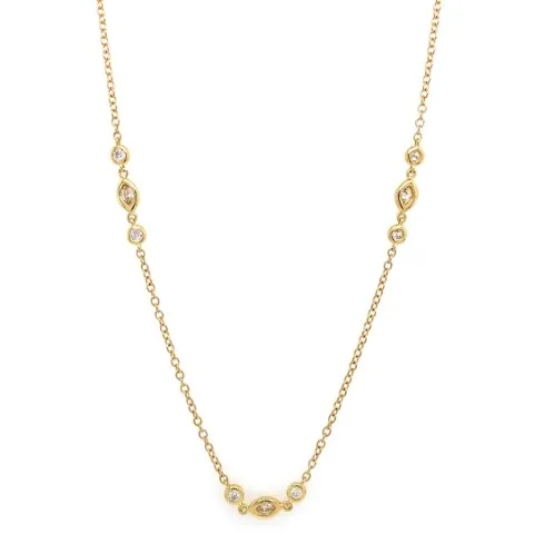 18K Yellow Gold Diamond Necklace