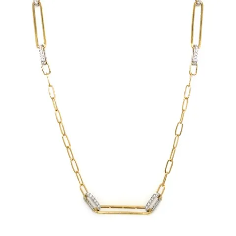 18K Two-Tone Gold Diamond Necklace