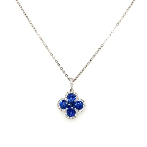 18K White Gold Sapphire Necklace