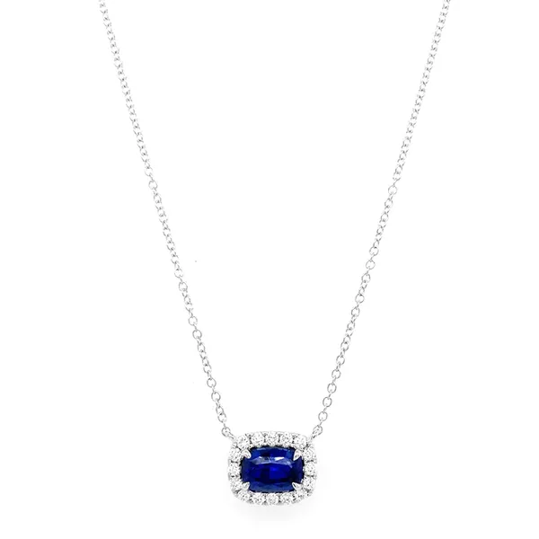 18K White Gold Sapphire Necklace
