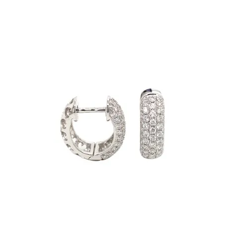 18K White Gold Huggie Earrings