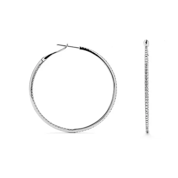 18K White Gold Hoop Earrings