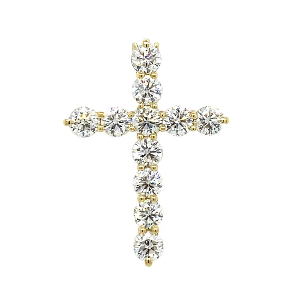 18K Yellow Gold Diamond Cross Pendant