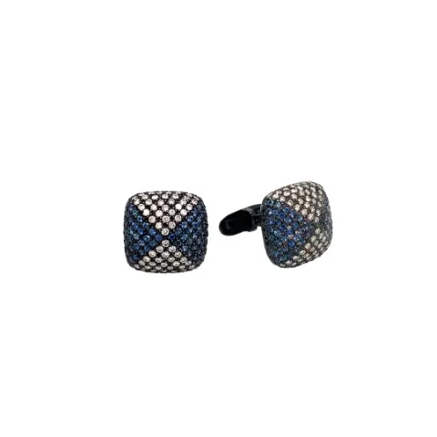 18K Black Rhodium Sapphire Cufflink