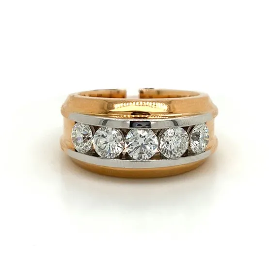 18K Two-Tone Gold Diamond Men’s Ring