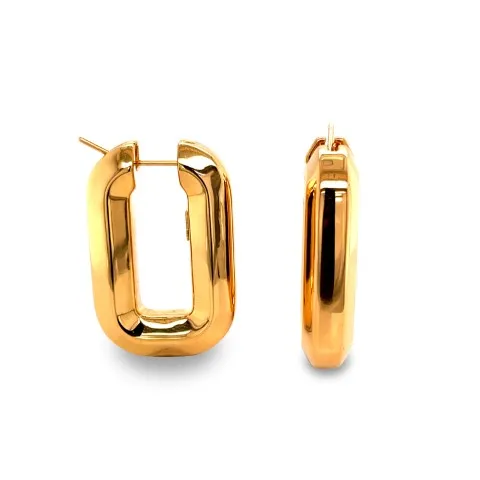 18K Yellow Gold Hoop Earrings