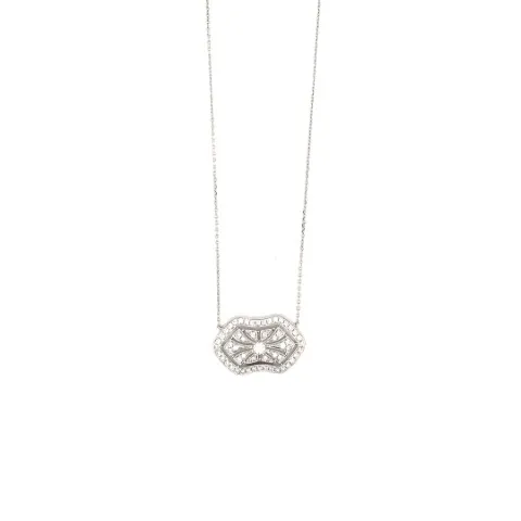 18K White Gold Diamond Necklace