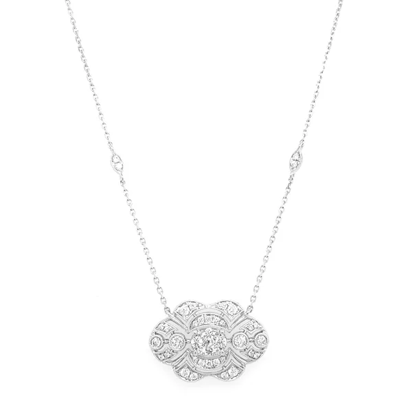 18K White Gold Diamond Necklace