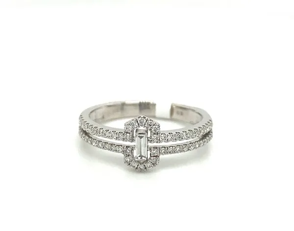 18K White Gold Diamond Band