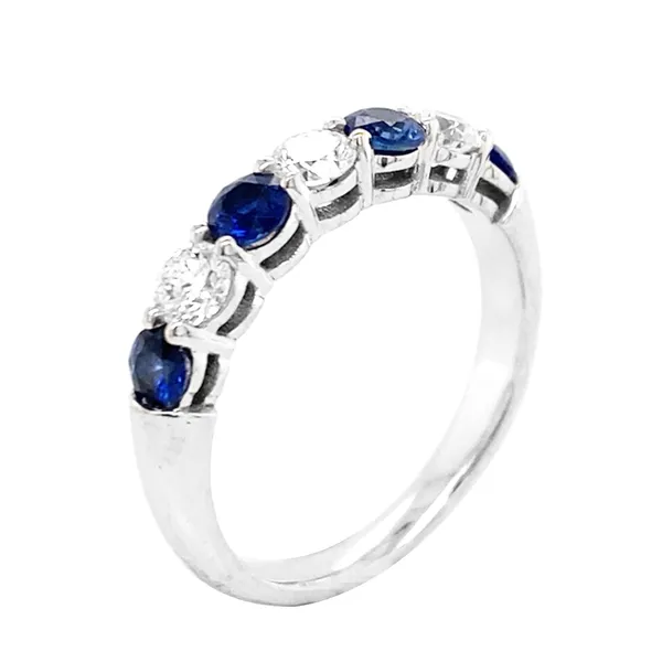 18K White Gold Sapphire Band