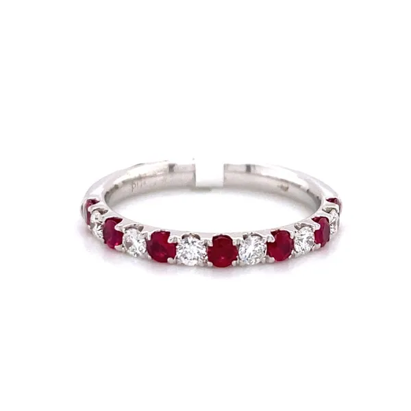 18K White Gold Ruby Band