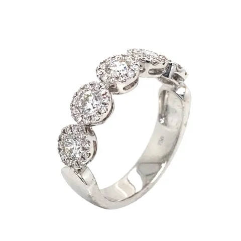 18K White Gold Diamond Band