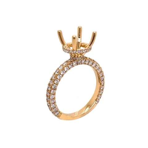 18K Yellow Gold Semi Mount Ring