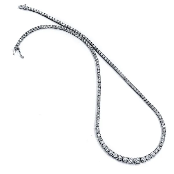 18K White Gold Tennis Necklace