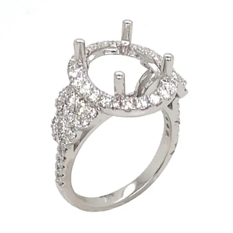 18K White Gold Semi Mount Ring