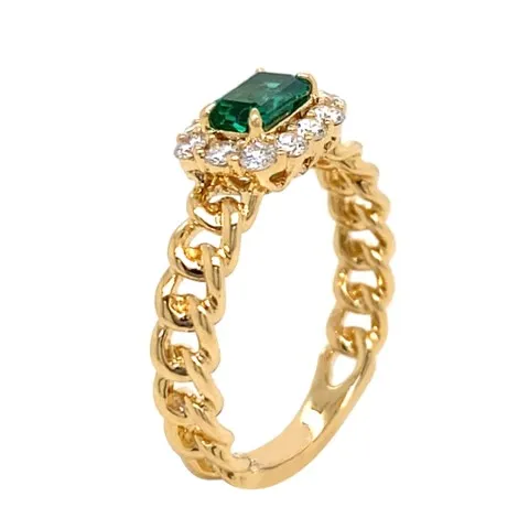 18K Yellow Gold Emerald Ring