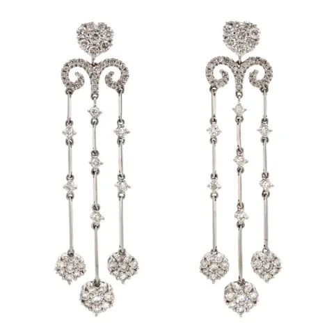 18K White Gold Diamond Earrings